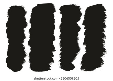 Round Brush Thick Short Background Artist Brush High Detail Abstract Vector Background Set 