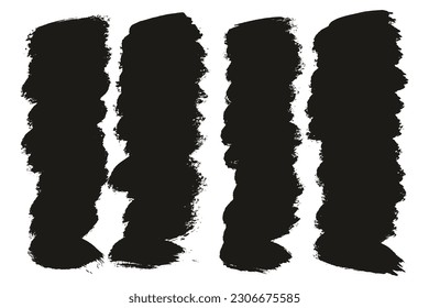 Round Brush Thick Short Background Artist Brush High Detail Abstract Vector Background Set 