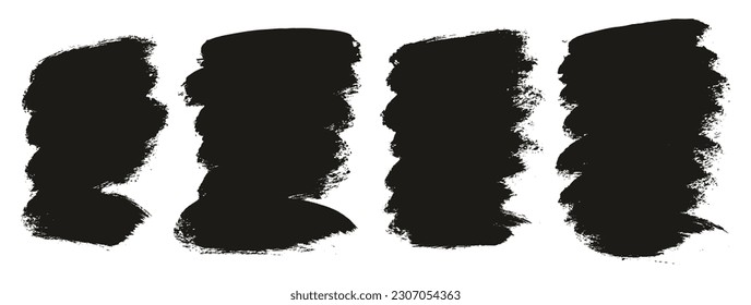 Round Brush Thick Short Background Artist Brush High Detail Abstract Vector Background Set 