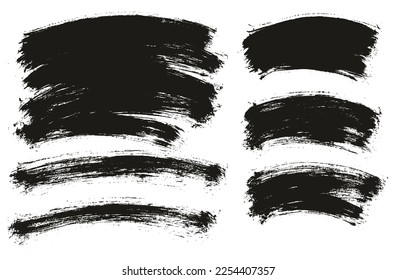 Round Brush Thin Curved Background Mix Artist Brush High Detail Abstract Vector Background Mix Set 