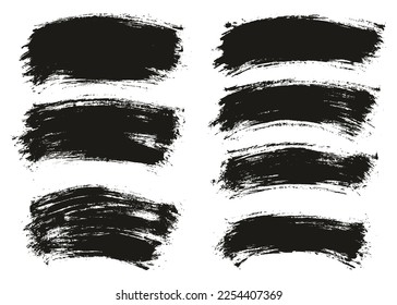 Round Brush Thin Curved Background Mix Artist Brush High Detail Abstract Vector Background Mix Set 