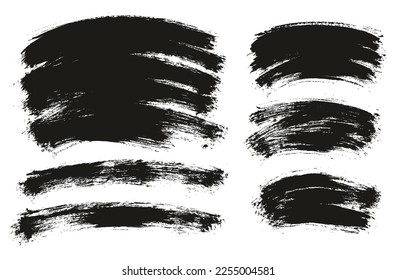 Round Brush Thin Curved Background Mix Artist Brush High Detail Abstract Vector Background Mix Set 
