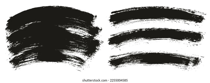 Round Brush Thin Curved Background Mix Artist Brush High Detail Abstract Vector Background Mix Set 