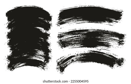 Round Brush Thin Curved Background Mix Artist Brush High Detail Abstract Vector Background Mix Set 
