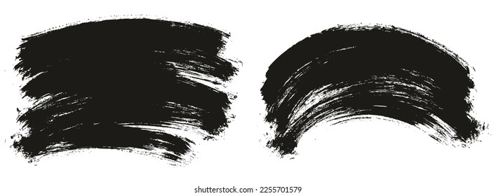 Round Brush Thin Curved Background Mix Artist Brush High Detail Abstract Vector Background Mix Set 