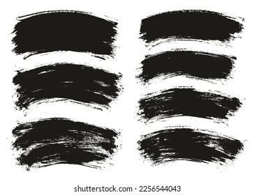 Round Brush Thin Curved Background Mix Artist Brush High Detail Abstract Vector Background Mix Set 