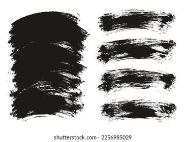 Round Brush Thin Curved Background Mix Artist Brush High Detail Abstract Vector Background Mix Set 