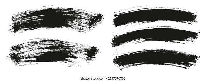 Round Brush Thin Curved Background Mix Artist Brush High Detail Abstract Vector Background Mix Set 