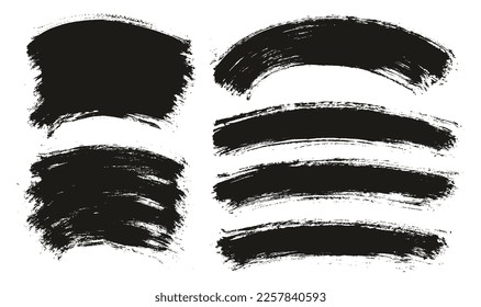 Round Brush Thin Curved Background Mix Artist Brush High Detail Abstract Vector Background Mix Set 