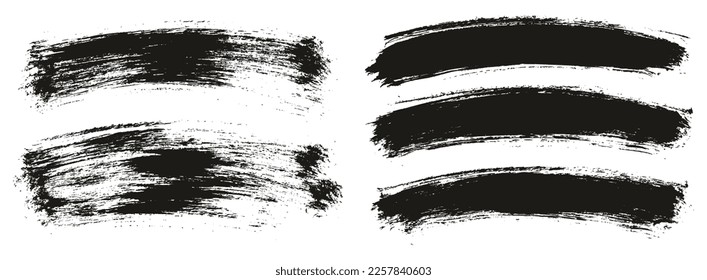 Round Brush Thin Curved Background Mix Artist Brush High Detail Abstract Vector Background Mix Set 