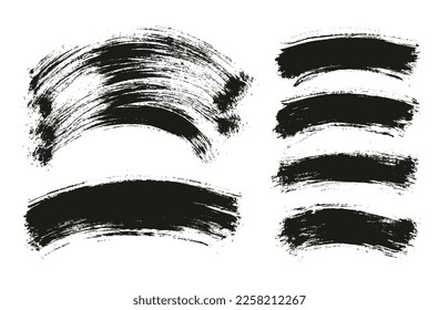 Round Brush Thin Curved Background Mix Artist Brush High Detail Abstract Vector Background Mix Set 