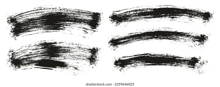 Round Brush Thin Curved Background Mix Artist Brush High Detail Abstract Vector Background Mix Set 