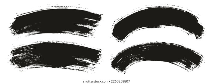 Round Brush Thin Curved Background Mix Artist Brush High Detail Abstract Vector Background Mix Set 