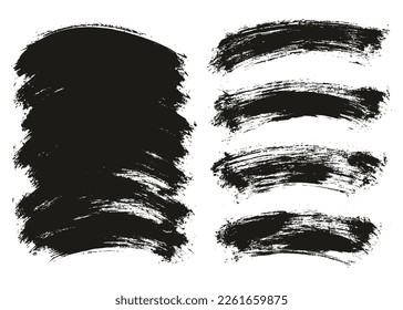 Round Brush Thin Curved Background Mix Artist Brush High Detail Abstract Vector Background Mix Set 