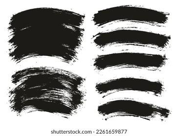 Round Brush Thin Curved Background Mix Artist Brush High Detail Abstract Vector Background Mix Set 