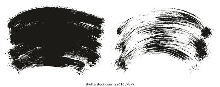 Round Brush Thin Curved Background Mix Artist Brush High Detail Abstract Vector Background Mix Set 
