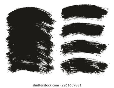 Round Brush Thin Curved Background Mix Artist Brush High Detail Abstract Vector Background Mix Set 