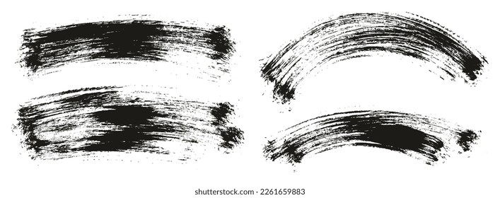 Round Brush Thin Curved Background Mix Artist Brush High Detail Abstract Vector Background Mix Set 