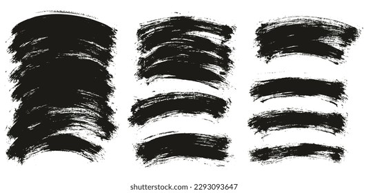 Round Brush Thin Curved Background Artist Brush High Detail Abstract Vector Background Set 