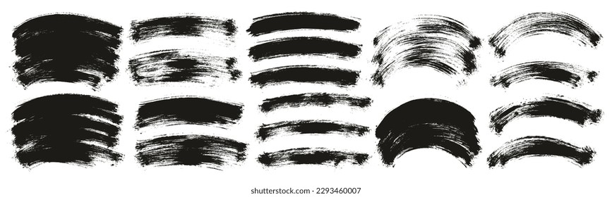 Round Brush Thin Curved Background Artist Brush High Detail Abstract Vector Background Set 