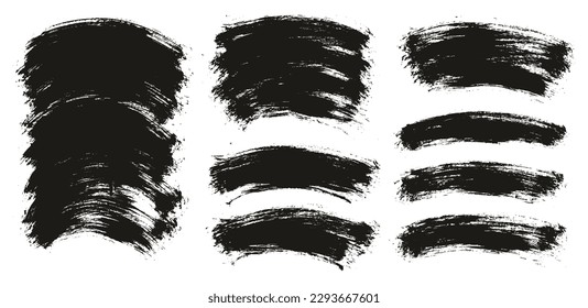 Round Brush Thin Curved Background Artist Brush High Detail Abstract Vector Background Set 