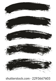Round Brush Thin Curved Background Artist Brush High Detail Abstract Vector Background Set 