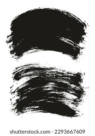 Round Brush Thin Curved Background Artist Brush High Detail Abstract Vector Background Set 