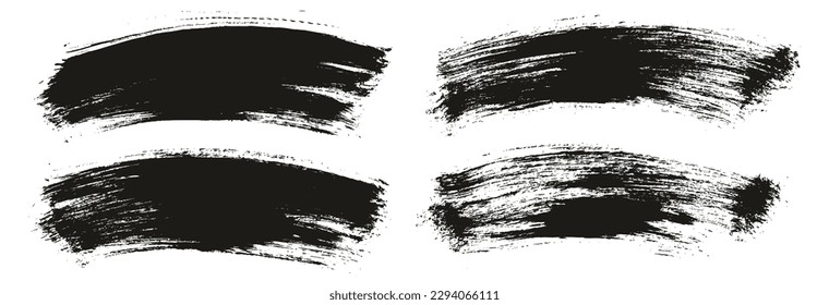 Round Brush Thin Curved Background Artist Brush High Detail Abstract Vector Background Set 