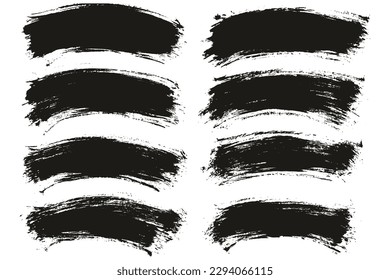 Round Brush Thin Curved Background Artist Brush High Detail Abstract Vector Background Set 