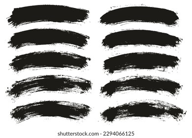 Round Brush Thin Curved Background Artist Brush High Detail Abstract Vector Background Set 