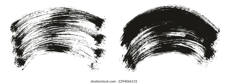 Round Brush Thin Curved Background Artist Brush High Detail Abstract Vector Background Set 