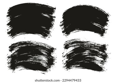 Round Brush Thin Curved Background Artist Brush High Detail Abstract Vector Background Set 