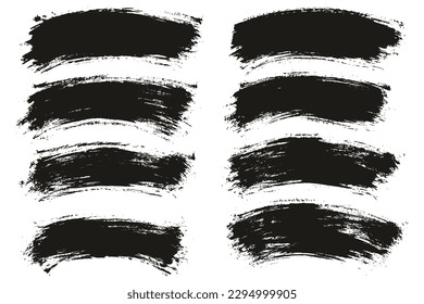 Round Brush Thin Curved Background Artist Brush High Detail Abstract Vector Background Set 
