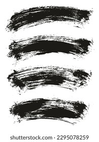 Round Brush Thin Curved Background Artist Brush High Detail Abstract Vector Background Set 