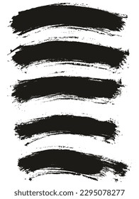 Round Brush Thin Curved Background Artist Brush High Detail Abstract Vector Background Set 