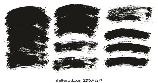 Round Brush Thin Curved Background Artist Brush High Detail Abstract Vector Background Set 
