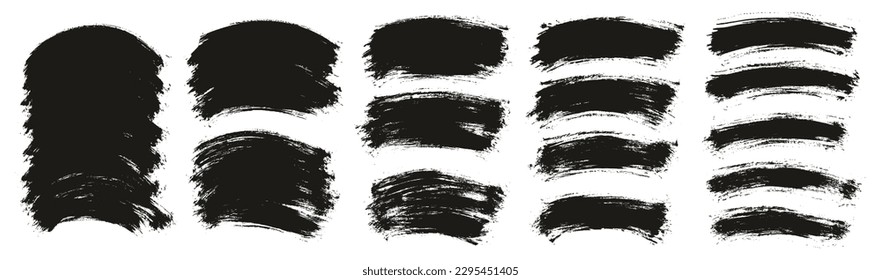 Round Brush Thin Curved Background Artist Brush High Detail Abstract Vector Background Set 