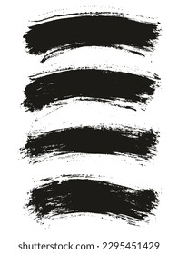 Round Brush Thin Curved Background Artist Brush High Detail Abstract Vector Background Set 