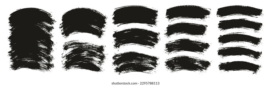 Round Brush Thin Curved Background Artist Brush High Detail Abstract Vector Background Set 