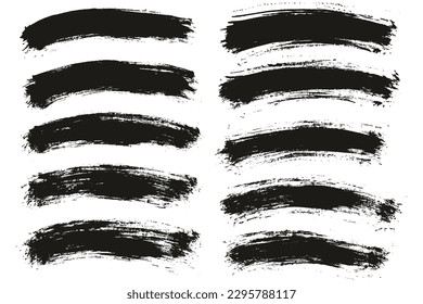 Round Brush Thin Curved Background Artist Brush High Detail Abstract Vector Background Set 