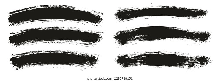 Round Brush Thin Curved Background Artist Brush High Detail Abstract Vector Background Set 