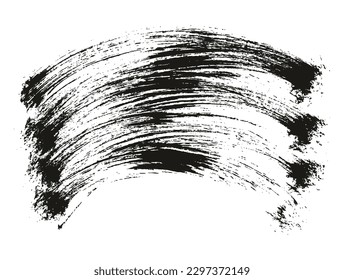 Round Brush Thin Curved Background Artist Brush High Detail Abstract Vector Background Set 