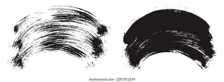 Round Brush Thin Curved Background Artist Brush High Detail Abstract Vector Background Set 