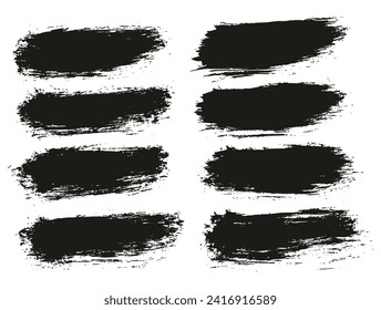 Round Brush Thin Short Background Artist Brush Hand Drawn High Detail Abstract Vector Background Set 