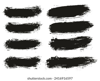 Round Brush Thin Short Background Artist Brush Hand Drawn High Detail Abstract Vector Background Set 