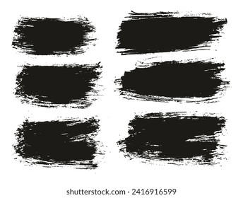 Round Brush Thin Short Background Artist Brush Hand Drawn High Detail Abstract Vector Background Set 