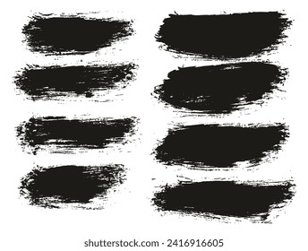 Round Brush Thin Short Background Artist Brush Hand Drawn High Detail Abstract Vector Background Set 