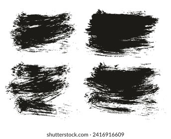 Round Brush Thin Short Background Artist Brush Hand Drawn High Detail Abstract Vector Background Set 