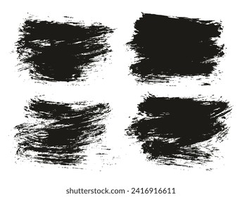 Round Brush Thin Short Background Artist Brush Hand Drawn High Detail Abstract Vector Background Set 