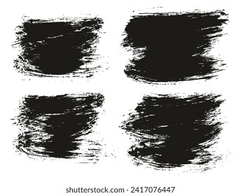 Round Brush Thin Short Background Artist Brush Hand Dawn High Detail Abstract Vector Background Set 